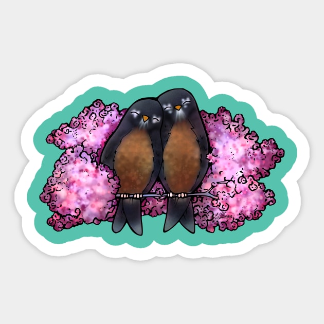 Pair of Robins Sticker by LyddieDoodles